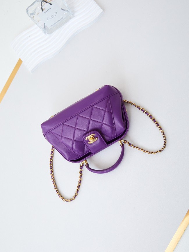 CHANEL 24A MINI BAG WITH TOP HANDLE AS4958 Purple