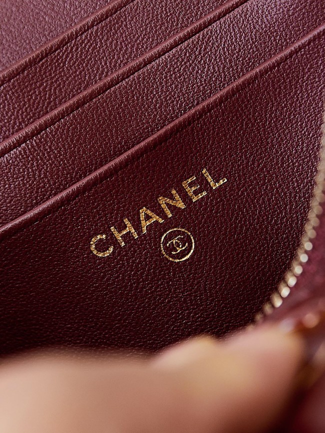 CHANEL MINI CLUTCH WITH TOP HANDLE AP3940 Wine