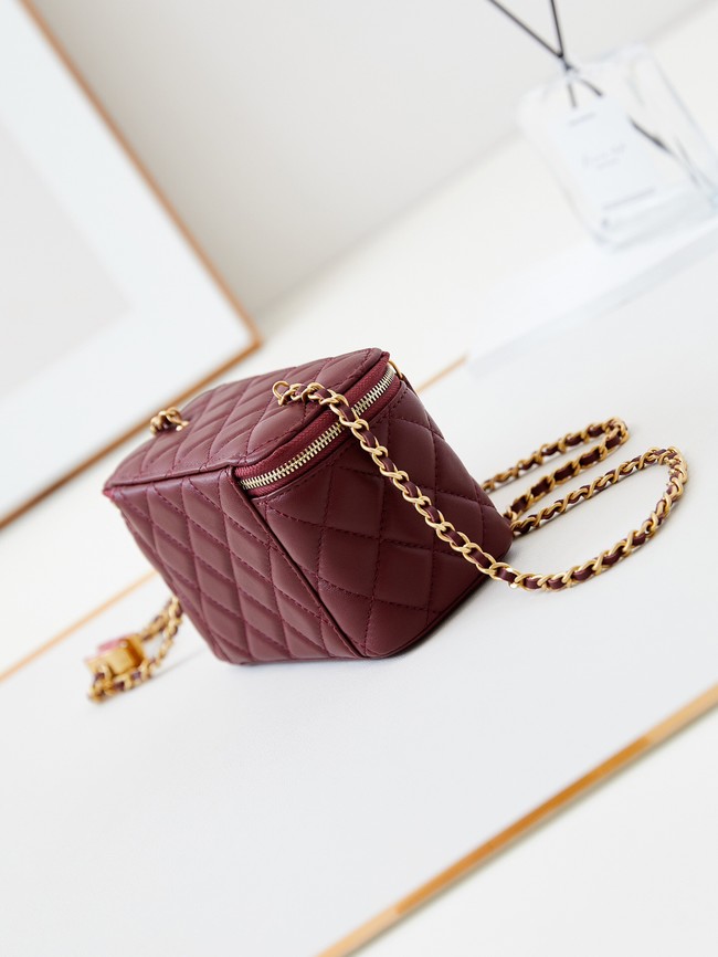 CHANEL MINI CLUTCH WITH TOP HANDLE AP3940 Wine