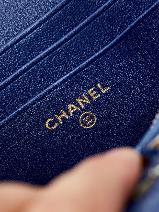 CHANEL MINI CLUTCH WITH TOP HANDLE AP3940 blue