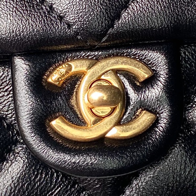 Chanel 24A small flap bag with top handle AS4993 black