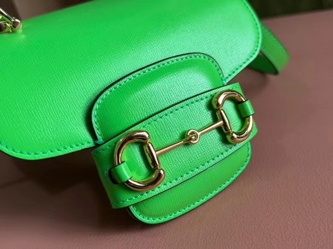 GUCCI HORSEBIT 1955 MINI TOP HANDLE BAG 781387 Electric green