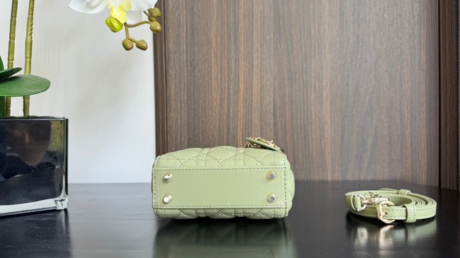 Lady Dior Micro Bag light green Cannage Lambskin S0856O