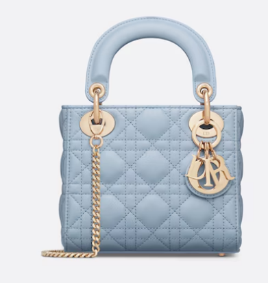 Mini Lady Dior Bag Pale Blue Cannage Lambskin M0505O