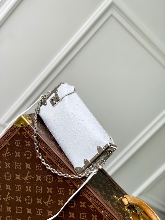 Louis Vuitton Slim Trunk Ostrich M25445 white