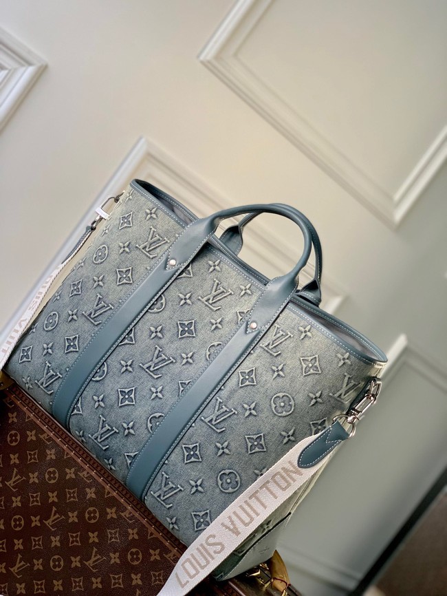 Louis Vuitton Weekend Tote M22537 Blue Denim