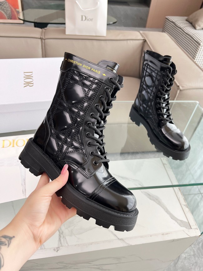 Dior D-Unit Ankle Boot Black Quilted Cannage Calfskin KCI995C 