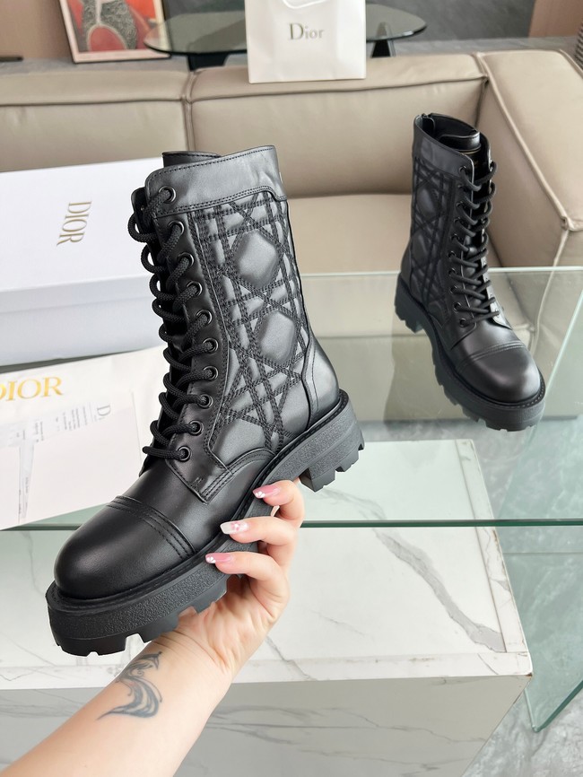 Dior D-Unit Ankle Boot Black Quilted Cannage Calfskin KCI995C-2