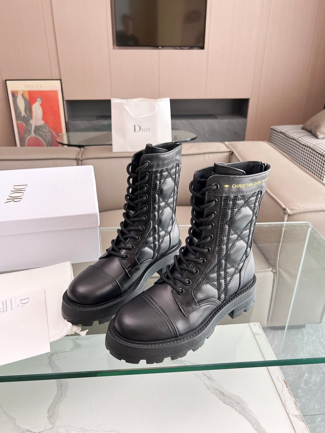 Dior D-Unit Ankle Boot Black Quilted Cannage Calfskin KCI995C-2