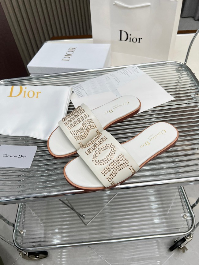 Dior Dway Slide Calfskin and Gold-Finish Studs KCO138CT-2