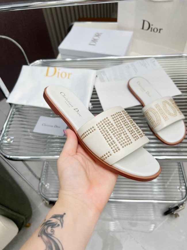 Dior Dway Slide Calfskin and Gold-Finish Studs KCO138CT-2