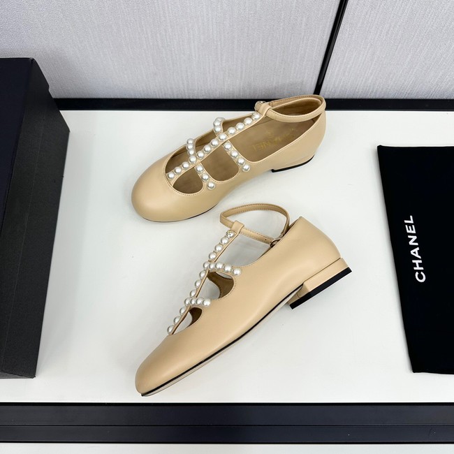 Chanel MARY JANES Goatskin & Imitation Pearls 11240-2