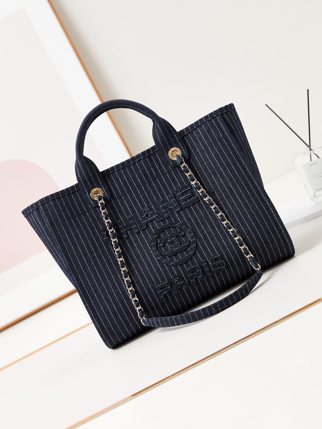 Chanel 24A SHOPPING BAG AS3257 dark blue