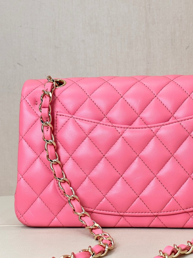 Chanel CLASSIC HANDBAG Lambskin & Gold-Tone Metal A01113 Fuchsia