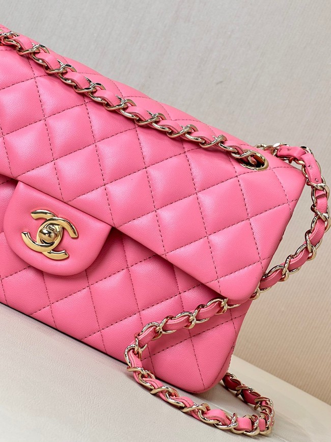 Chanel CLASSIC HANDBAG Lambskin & Gold-Tone Metal A01113 Fuchsia