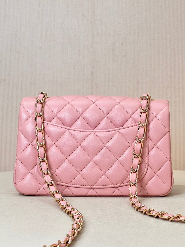 Chanel MINI CLASSIC HANDBAG Lambskin & Gold-Tone Metal A69900 pink