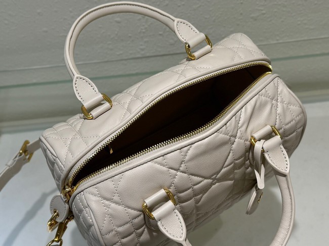 Dior Groove 25 Bag Dusty Ivory Macrocannage Calfskin M1365UBO