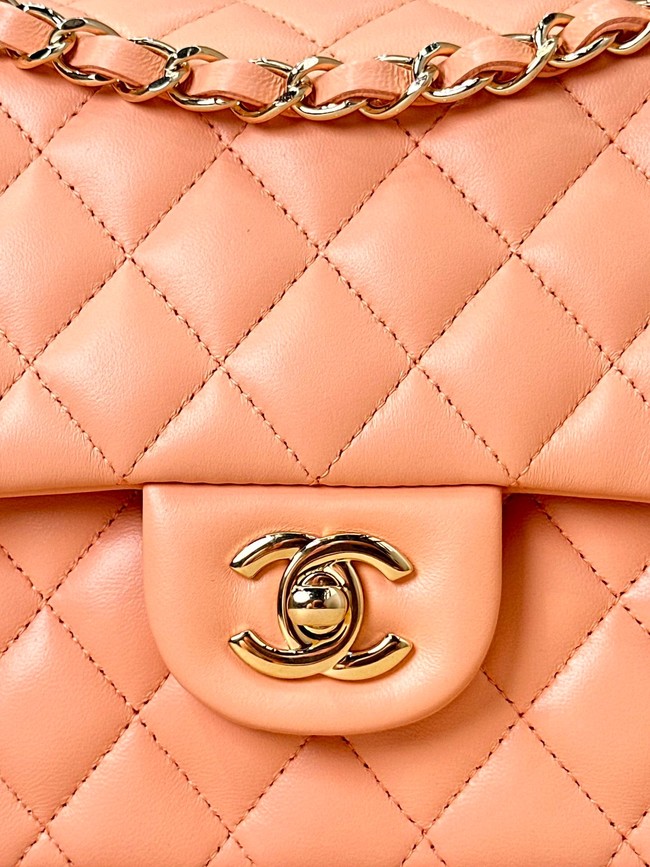 Chanel CLASSIC 11.12 HANDBAG Lambskin & Gold-Tone Metal A01112 orange