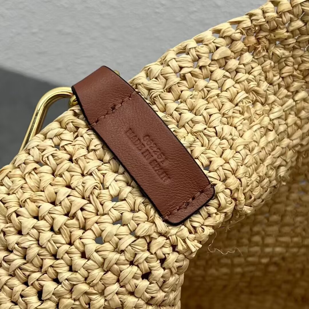 Loewe Woven Raffia Slit Mini Tote Bag 82020 Tan