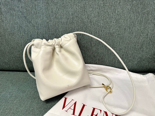 VALENTINO MINI VLOGO POUF Sheepskin WP0AC3Z white