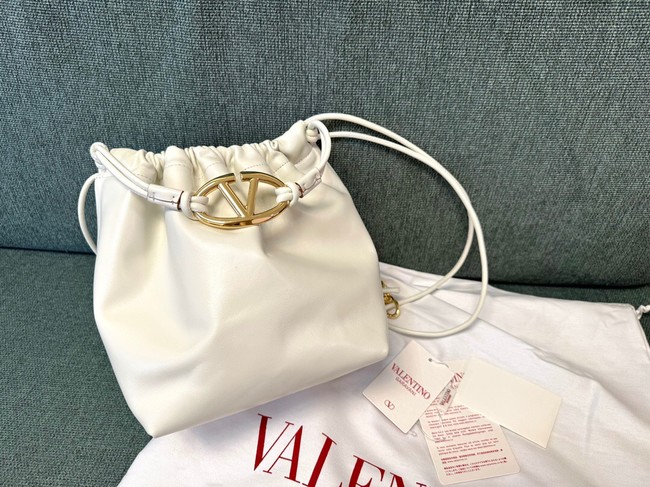 VALENTINO VLOGO POUF Sheepskin WB0N74 white