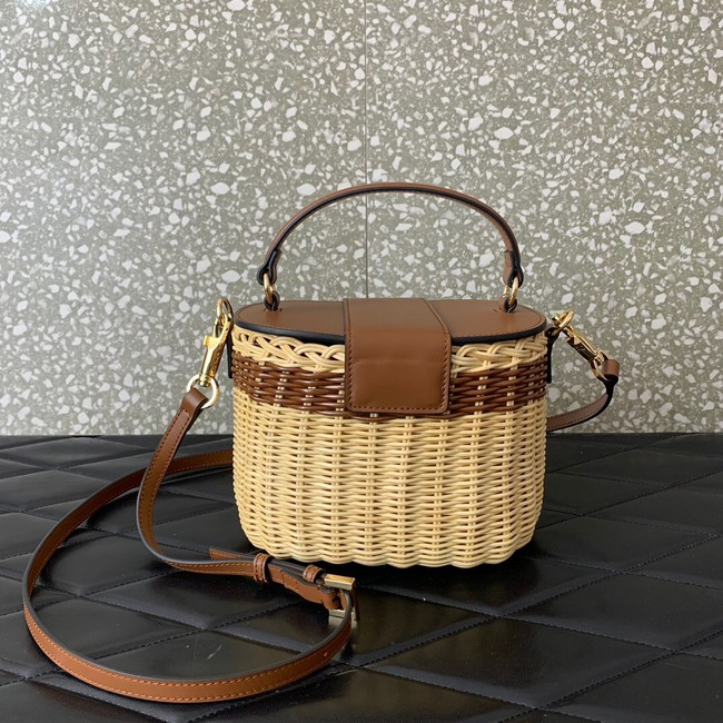 VALENTINO small RAFFIA MACRAME Shoulder Bag 5066 Apricot