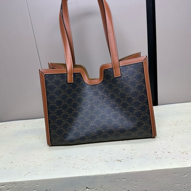 CELINE CABAS 16 IN TRIOMPHE CANVAS AND CALFSKIN 112583