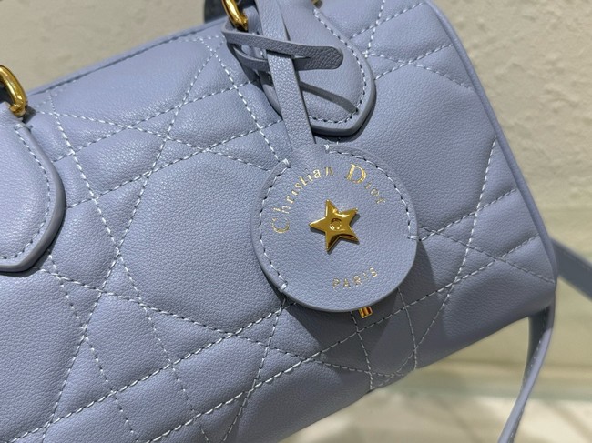 Dior Groove 20 Bag Pale Blue Macrocannage Calfskin M1364UBOL