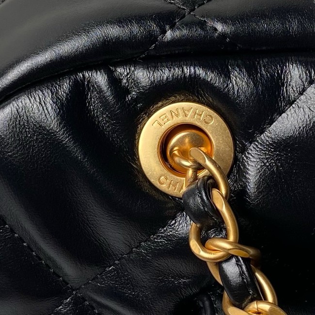 Chanel Shiny Lambskin & Gold-Tone Metal AS4812 Black