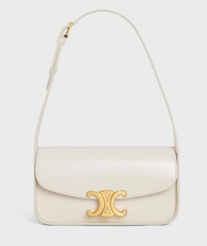 CELINE SHOULDER BAG TERENCE IN PATENT CALFSKIN 118313 white