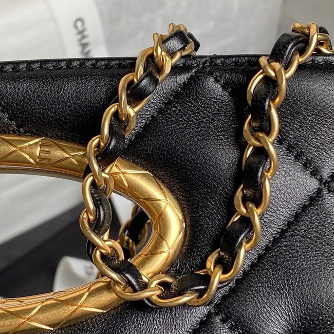 CHANEL CLUTCH Lambskin & Gold-Tone Metal AS5038 black