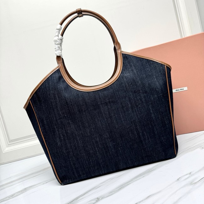 MIUMIU IN canvas&Leather Shoulder Bags 5BG276 dark blue