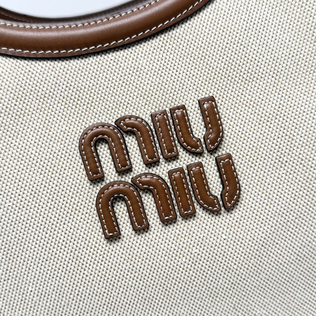 MIUMIU IN canvas&Leather Shoulder Bags 5BG276 Beige