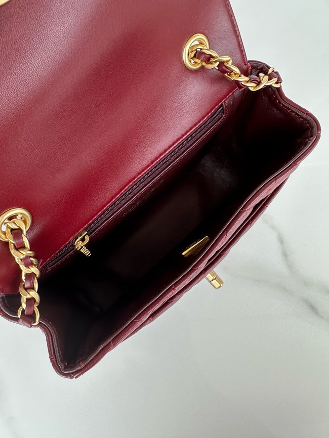 CHANEL MINI FLAP BAG AS5026 Wine