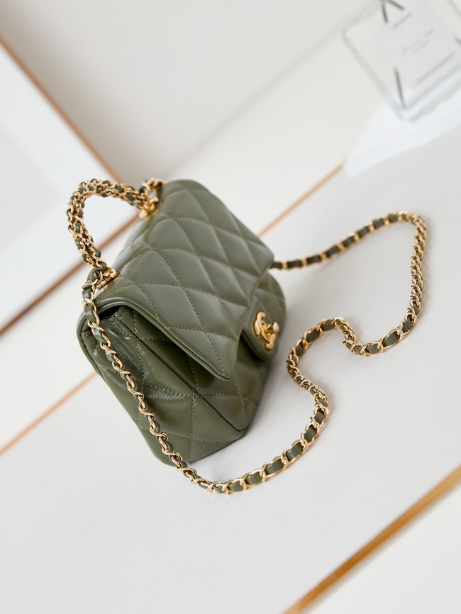 CHANEL MINI FLAP BAG WITH TOP HANDLE AS5032 green