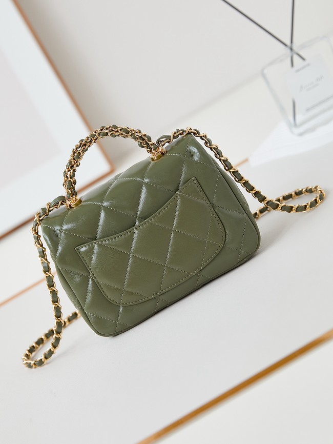 CHANEL MINI FLAP BAG WITH TOP HANDLE AS5032 green