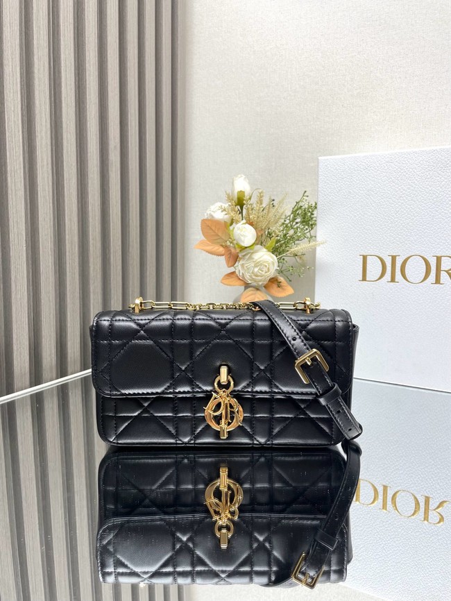 DIOR Miss Daisy Mini Bag Macrocannage Lambskin S3300U black