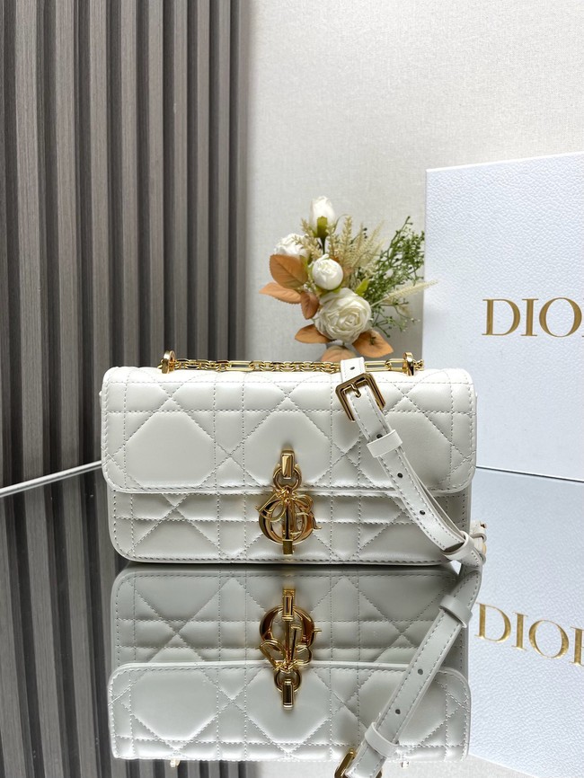 DIOR Miss Daisy Mini Bag Macrocannage Lambskin S3300U white