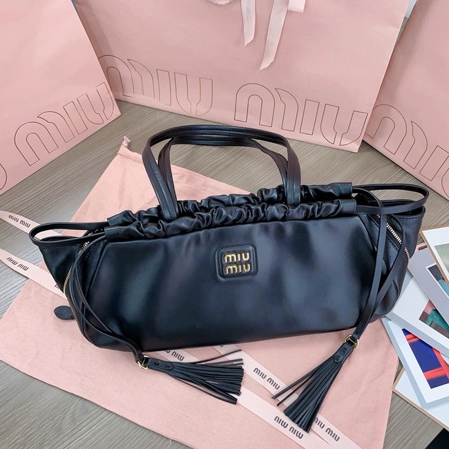 MIU MIU Original Leather Top Handle Bag 5BG287 black