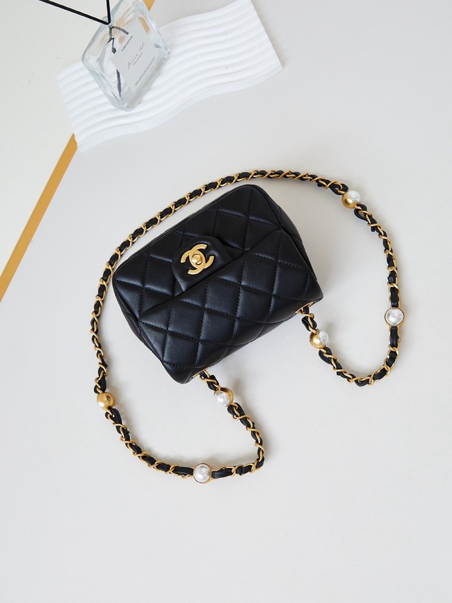 CHANEL 24B MINI FLAP BAG AS4946 black