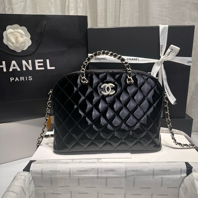 CHANEL SMALL SHOPPING BAG Patent leather AS3969 black