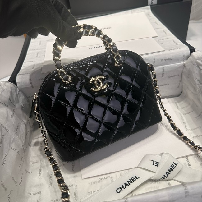 CHANEL SMALL SHOPPING BAG Patent leather AS5130 black