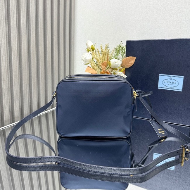 Prada Re-Edition 1978 Re-Nylon and Saffiano leather mini shoulder bag 1BH218 Navy