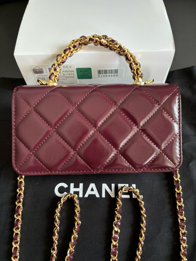 CHANEL CLUTCH WITH CHAIN AP3954 Burgundy