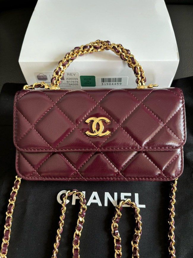 CHANEL CLUTCH WITH CHAIN AP3954 Burgundy