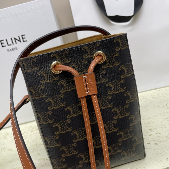 Celine MICRO SAILOR IN TRIOMPHE CANVAS AND CALFSKIN 10M742 TAN