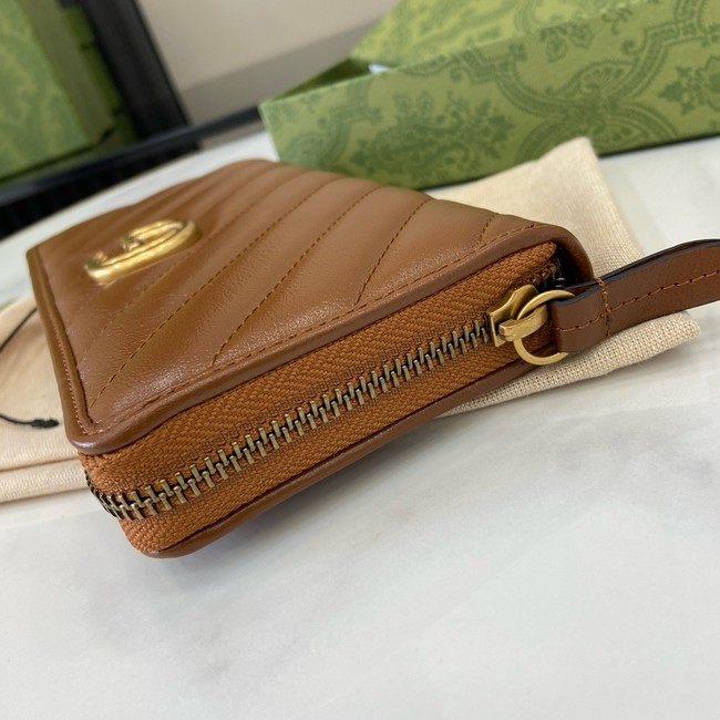 Gucci GG Marmont Zip Around Wallet 443123 brown