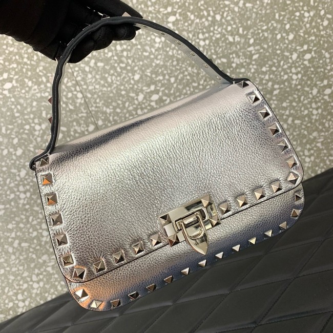 VALENTINO GARAVANI Loco Calf leather bag 0345 silver