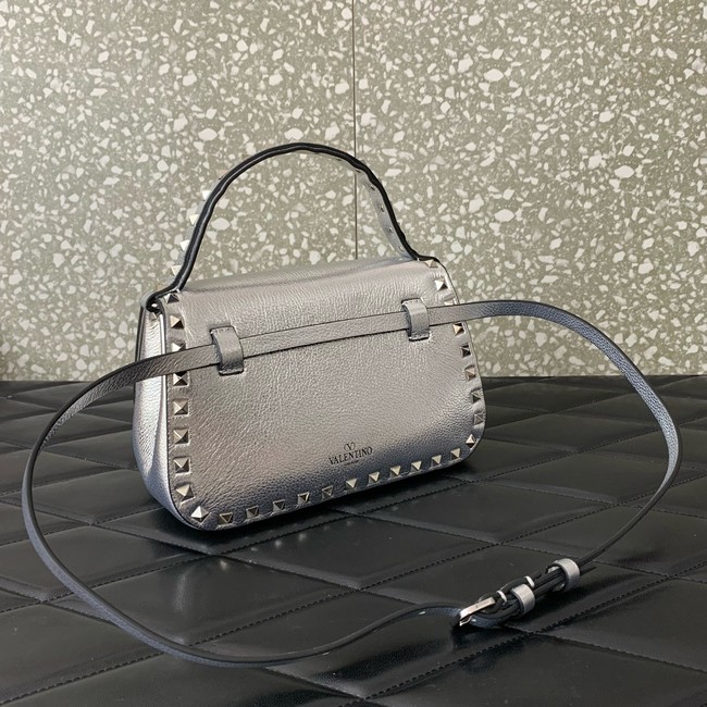 VALENTINO GARAVANI Loco Calf leather bag 0345 silver