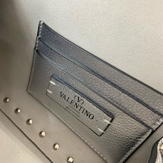 VALENTINO GARAVANI Loco Calf leather bag 0345 silver